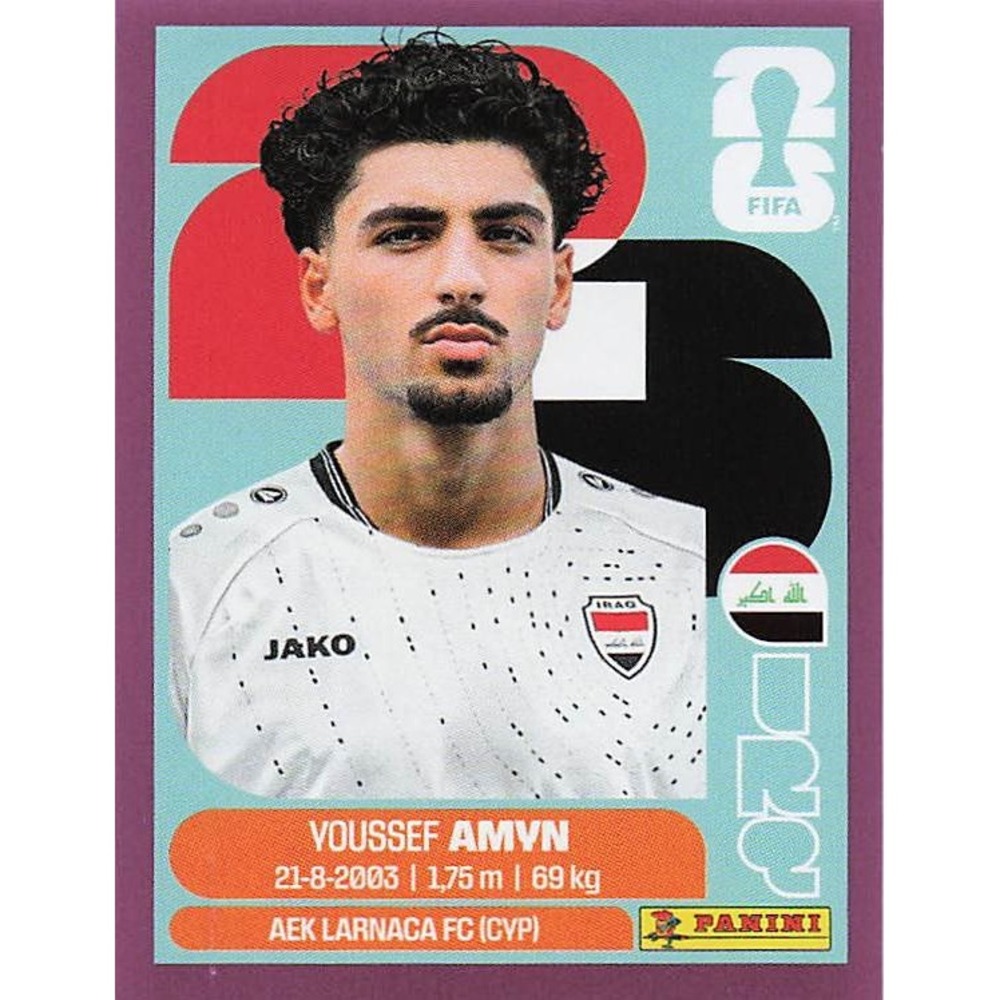 Panini Fifa World Cup 2026 Sticker PURPLE BORDER PARALLEL Youssef Amyn IRQ 14